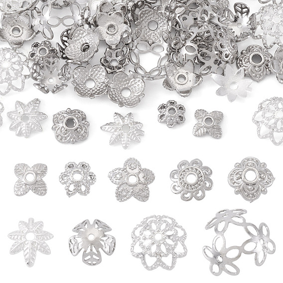 54 шт 9 стиль латунные колпачки для бусинок, лотос