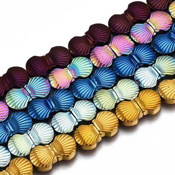 Electroplate Non-magnetic Synthetic Hematite Beads Strands, Shell