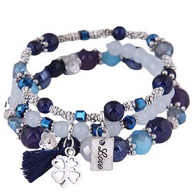Metallic Candy Beaded Triple Layer Bracelet - Chic and Versatile Fashion Accessory