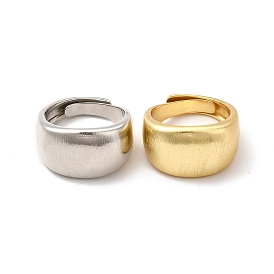 Rack Plating Brass Adjustable Rings, Wide Band Ring for Men Women, Long-Lasting Plated, Cadmium Free & Lead Free