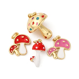 Латунь эмаль подвески, форма грибов, стойки покрытие, без свинца и без кадмия, долговечный, реальный 18 k позолоченный