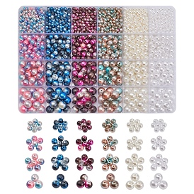 2148 pcs 24 style abs en plastique imitation perles de perles, ronde