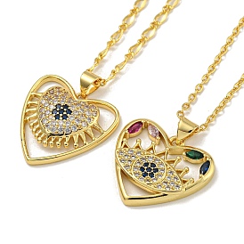 Женские ожерелья с подвеской в виде персикового сердца из латуни с кубическим цирконием, реальный 18 k позолоченный