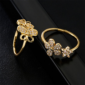 Stunning Butterfly Ring with AAA Cubic Zirconia and Gold Plating for Women