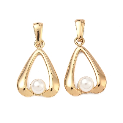 304 подвески из нержавеющей стали и АБС-пластика с имитацией жемчуга, сердце прелести