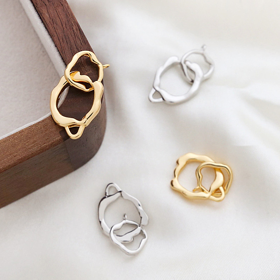 Подвески из латуни, нерегулярные кольцевые звенья