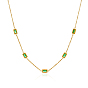 Elegantes collares de eslabones rectangulares de acero inoxidable con circonitas cúbicas verdes para mujer.