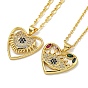 Женские ожерелья с подвеской в виде персикового сердца из латуни с кубическим цирконием, реальный 18 k позолоченный