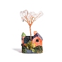 Resin Display Decorations, Reiki Energy Stone Feng Shui Ornament, with Natural Gemstone Tree and Copper Wire, House