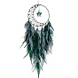 Woven Web/Net with Feather Decorations, with Iron Ring and Natural Gemstone, Star Charm for Home Bedroom Hanging Decorations