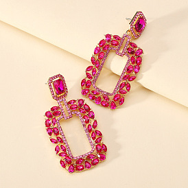 Colorful Crystal Earrings with Elegant Design and High-end Atmosphere