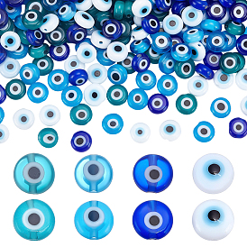 200 шт 4 цвета ручной работы бусины лэмпворк сглаза, плоско-круглые