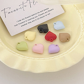 Pendentifs acryliques opaques, charmes de coeur