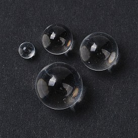 Прозрачные стеклянные бусины, круглые, без отверстия 