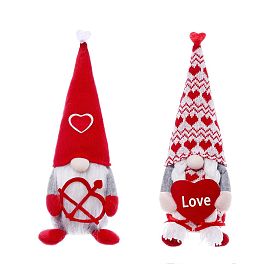 Valentine's Day Cloth Gnome Dolls Figurines Display Decorations,  for Home Shop Showcase Desktop Decoration