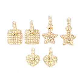 Женские серьги-кольца из латуни в стиле барокко с настоящим золотом 18k, с пластиковой жемчужины