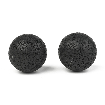 Natural Lava Rock Beads, No Hole/Undrilled, Round, for Cage Pendant Necklace Making