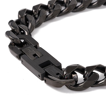 Ion Plating(IP) 304 Stainless Steel Curb Chains Bracelet for Men Women