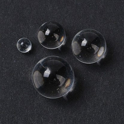 Прозрачные стеклянные бусины, круглые, без отверстия 