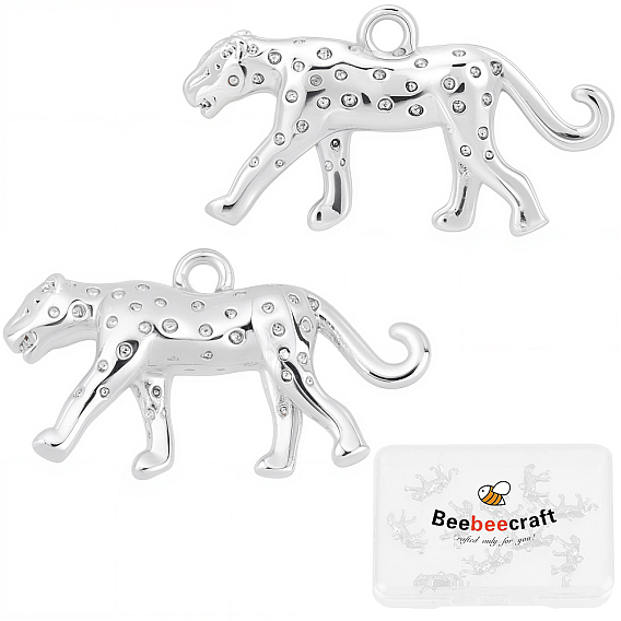 10 латунные подвески шт., без никеля , леопард