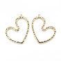 Hammered Side Alloy Jewelry Pendants, Heart