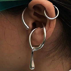 Clip d'oreille géométrique exagéré - minimaliste, européen et américain, vent froid, décoration d'oreille non percée.
