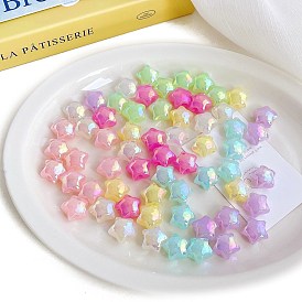 Opaque Acrylic Beads, Imitation Jelly, Faceted, Star