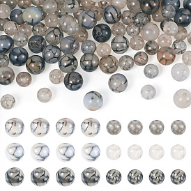 2 нити 2 стили натуральные нити агата с венами дракона, окрашенные, круглые