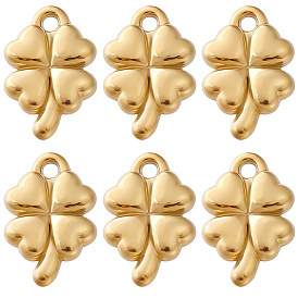 10 шт. 304 подвески из нержавеющей стали, подвеска в виде четырехлистного клевера