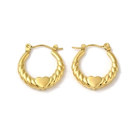 304 Stainless Steel Hoop Earrings for Women, Love Ring