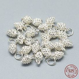 925 Sterling Silver Charms, with Jump Ring, Pine Cone