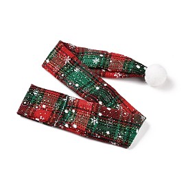 Cloth Pet's Christmas Scarves, Xmas Kitten Puppy Tartan Pattern Collar Bibs, with Polyester Findings