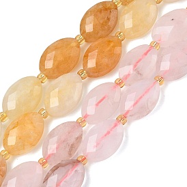 Природного кварца нитей бисера, граненые, лошадь форма глаз, с бисером