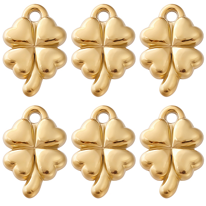 10 шт. 304 подвески из нержавеющей стали, подвеска в виде четырехлистного клевера