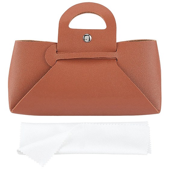 1чехлы для очков из искусственной кожи, прямоугольные, с 1 салфетками для чистки замши из микрофибры из поликарбоната