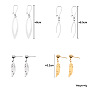Minimalist Stainless Steel Feather Dangle Earrings for Women
