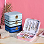 Imitation Leather Jewelry Storage Box, Compact Ring Earring Accessories Case, Portable Travel Jewelry Box, Rectangle