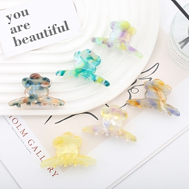 Cute Flower Cellulose Acetate Large Claw Hair Clips, Hair Accessories for Girls Women