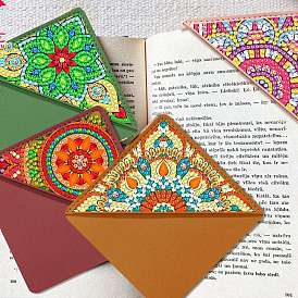 DIY Diamond Painting Bookmark Kits, with Resin Rhinestones, Diamond Sticky Pen, Tray Plate and Glue Clay
