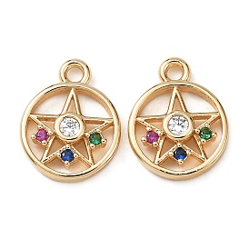 Латунь с кубическим цирконием подвеской, кольцо с подвесками в виде звезд, красочный