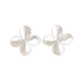 Opaque Acrylic Bead Caps, ABS Plastic Imitation Pearl, 4-Petal Flower