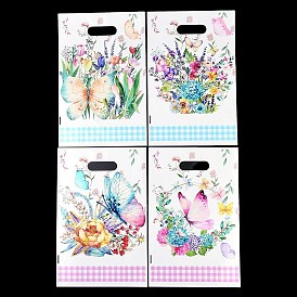 50шт. пакеты из полиэтилена с цветочной и бабочковой тематикой, прямоугольные