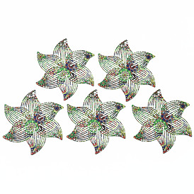 430 Stainless Steel Pendants, Spray Painted, Etched Metal Embellishments, Flower Pattern, Flower