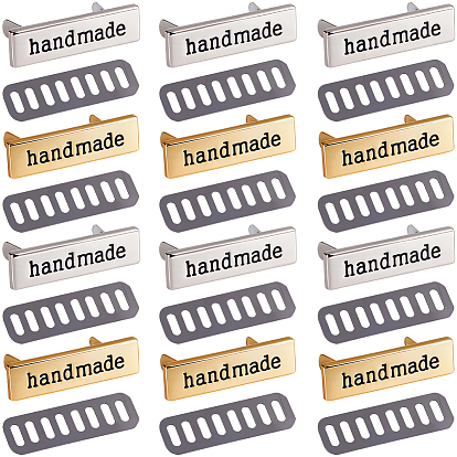 12 сумки 2 цвета, застежки-замки из цинкового сплава, с железной основой, прямоугольник со словом ручной работы