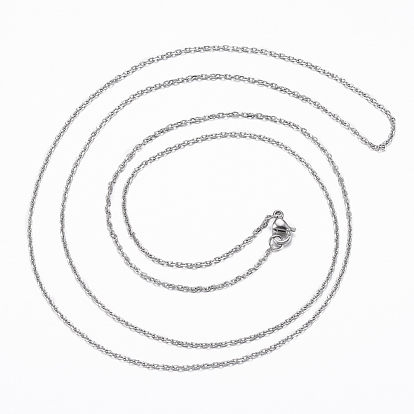 304 Stainless Steel Cable Chains Necklaces, with Lobster Claw Clasp