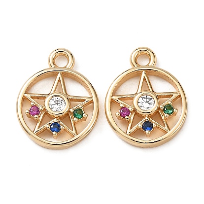 Латунь с кубическим цирконием подвеской, кольцо с подвесками в виде звезд, красочный