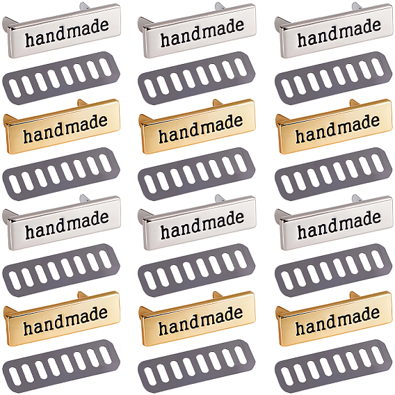 12 сумки 2 цвета, застежки-замки из цинкового сплава, с железной основой, прямоугольник со словом ручной работы