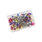 Boxed colored pearlescent needles nickel-plated bead needles DIY clothing positioning pins 100 pieces 1 box