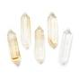 Faceted Watermelon Stone Glass Double Terminated Points, for Wire Wrapped Pendants Making, No Hole/Undrilled