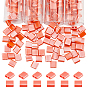 340Pcs 2-Hole Glass Seed Beads, Opaque Colours Lustered, Rectangle